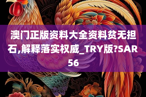 澳门正版资料大全资料贫无担石,解释落实权威_TRY版?SAR56