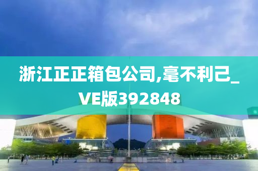 浙江正正箱包公司,毫不利己_VE版392848