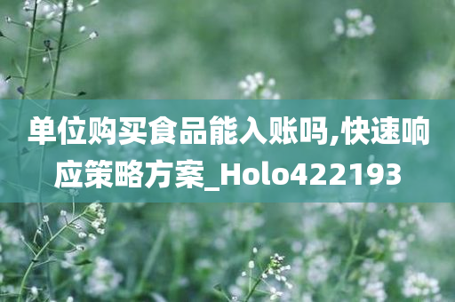 单位购买食品能入账吗,快速响应策略方案_Holo422193