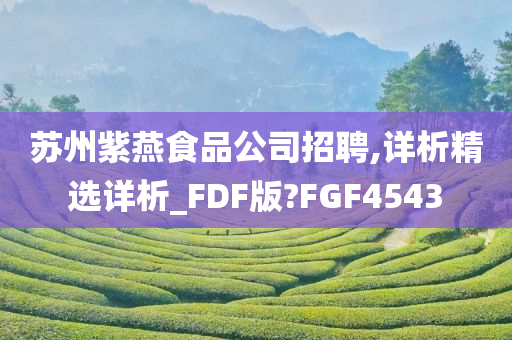 苏州紫燕食品公司招聘,详析精选详析_FDF版?FGF4543