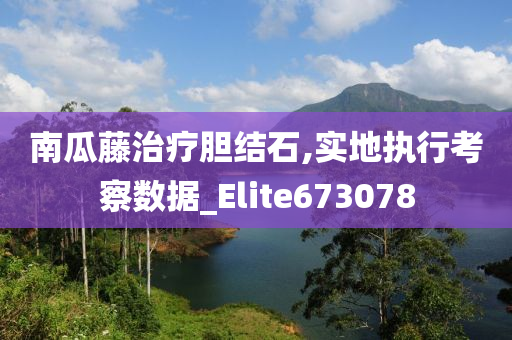 南瓜藤治疗胆结石,实地执行考察数据_Elite673078