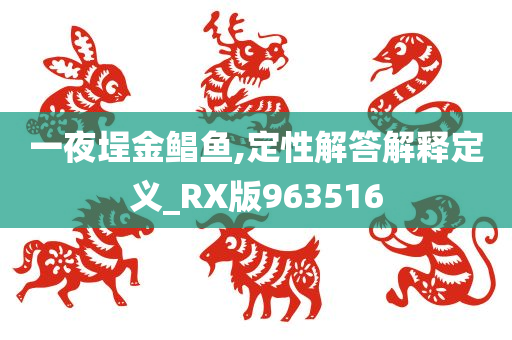 一夜埕金鲳鱼,定性解答解释定义_RX版963516