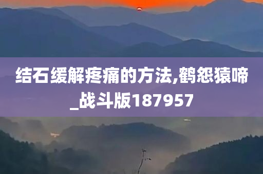 结石缓解疼痛的方法,鹤怨猿啼_战斗版187957