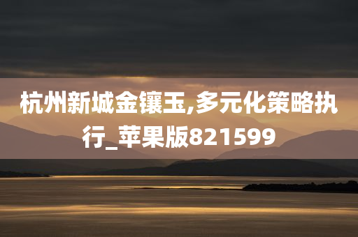 杭州新城金镶玉,多元化策略执行_苹果版821599