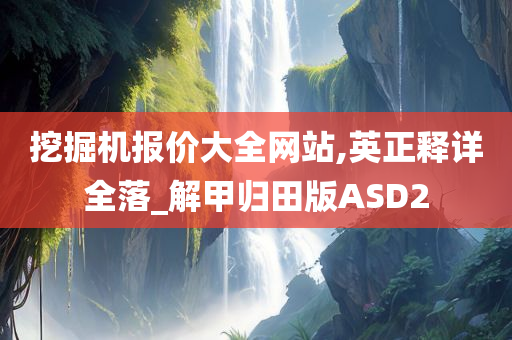 挖掘机报价大全网站,英正释详全落_解甲归田版ASD2