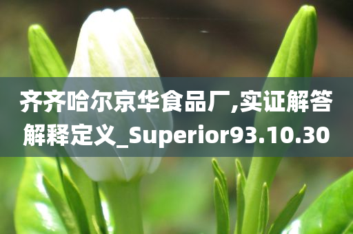 齐齐哈尔京华食品厂,实证解答解释定义_Superior93.10.30