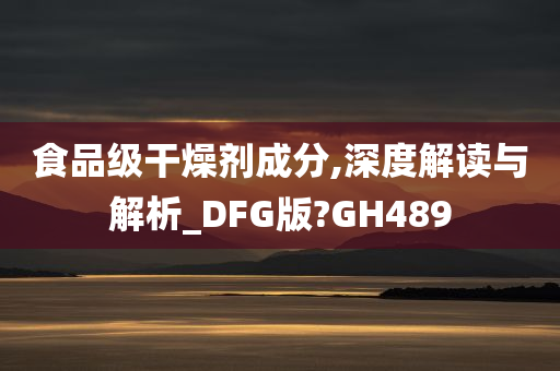 食品级干燥剂成分,深度解读与解析_DFG版?GH489