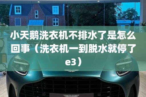 小天鹅洗衣机不排水了是怎么回事（洗衣机一到脱水就停了e3）