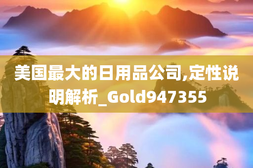 美国最大的日用品公司,定性说明解析_Gold947355