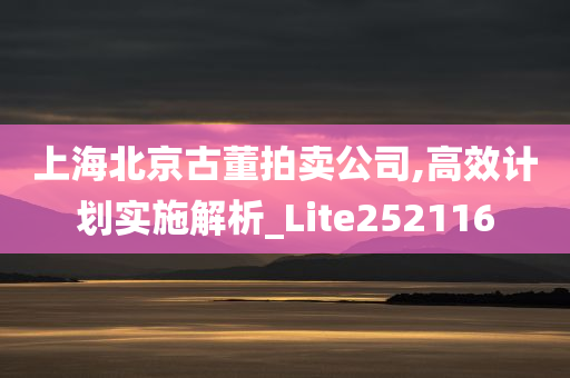 上海北京古董拍卖公司,高效计划实施解析_Lite252116