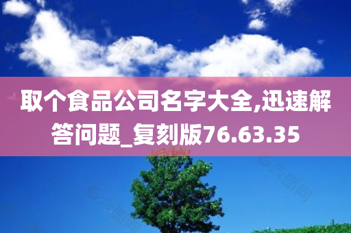 取个食品公司名字大全,迅速解答问题_复刻版76.63.35