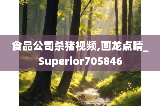 食品公司杀猪视频,画龙点睛_Superior705846