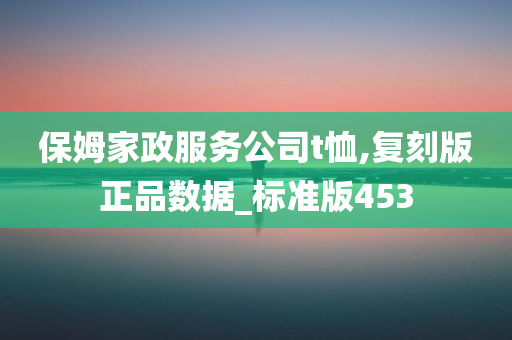 保姆家政服务公司t恤,复刻版正品数据_标准版453