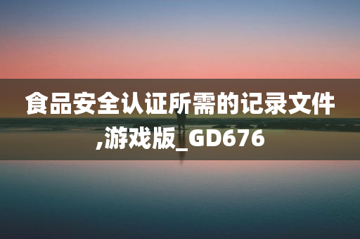 食品安全认证所需的记录文件,游戏版_GD676