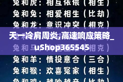 天一冷肩周炎,高速响应策略_uShop365545