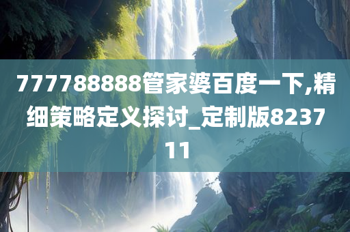 777788888管家婆百度一下,精细策略定义探讨_定制版823711