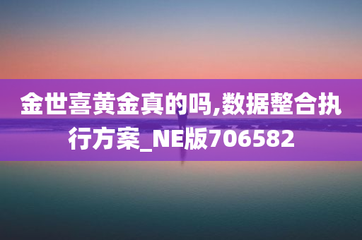 金世喜黄金真的吗,数据整合执行方案_NE版706582