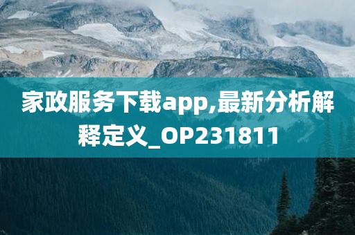 家政服务下载app,最新分析解释定义_OP231811