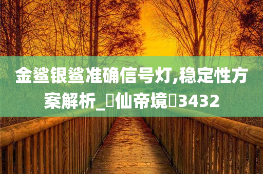 金鲨银鲨准确信号灯,稳定性方案解析_‌仙帝境‌3432