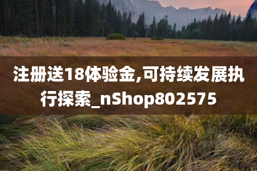 注册送18体验金,可持续发展执行探索_nShop802575