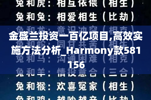 金盛兰投资一百亿项目,高效实施方法分析_Harmony款581156