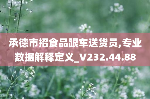 承德市招食品跟车送货员,专业数据解释定义_V232.44.88