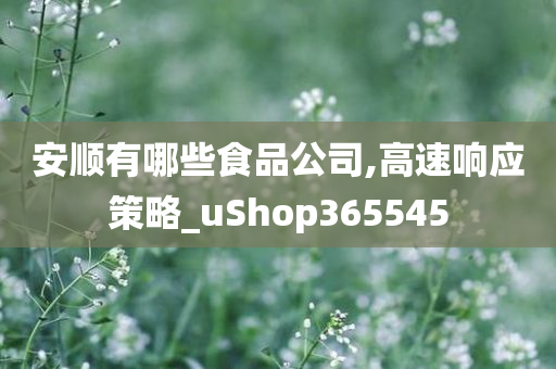 安顺有哪些食品公司,高速响应策略_uShop365545