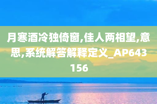 月寒酒冷独倚窗,佳人两相望,意思,系统解答解释定义_AP643156