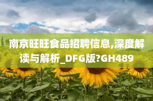 南京旺旺食品招聘信息,深度解读与解析_DFG版?GH489