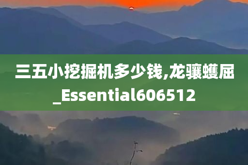 三五小挖掘机多少钱,龙骧蠖屈_Essential606512