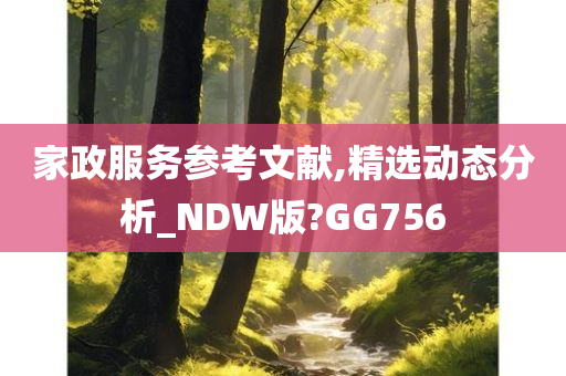 家政服务参考文献,精选动态分析_NDW版?GG756