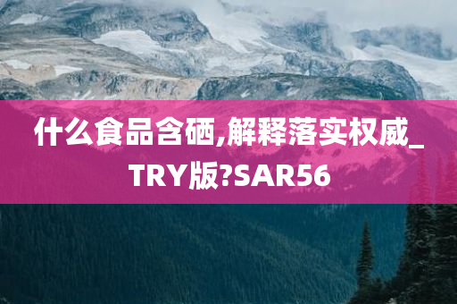 什么食品含硒,解释落实权威_TRY版?SAR56