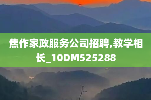 焦作家政服务公司招聘,教学相长_10DM525288