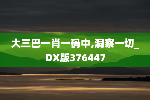 大三巴一肖一码中,洞察一切_DX版376447