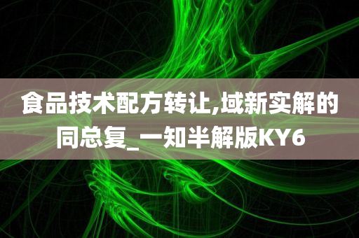 食品技术配方转让,域新实解的同总复_一知半解版KY6