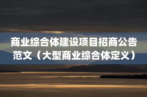 商业综合体建设项目招商公告范文（大型商业综合体定义）