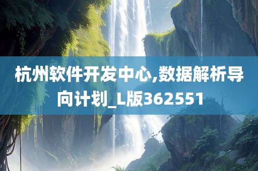 杭州软件开发中心,数据解析导向计划_L版362551