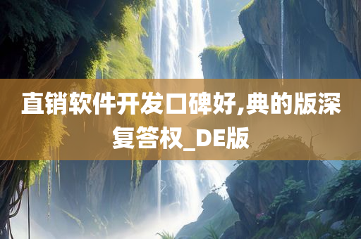 直销软件开发口碑好,典的版深复答权_DE版