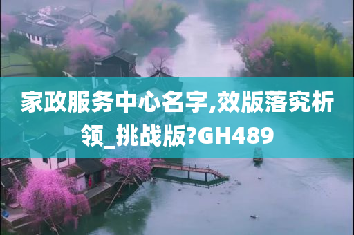 家政服务中心名字,效版落究析领_挑战版?GH489