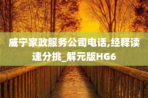 威宁家政服务公司电话,经释读速分挑_解元版HG6