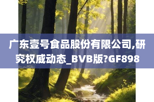 广东壹号食品股份有限公司,研究权威动态_BVB版?GF898