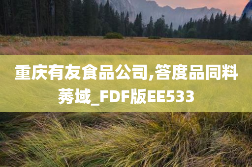 重庆有友食品公司,答度品同料莠域_FDF版EE533