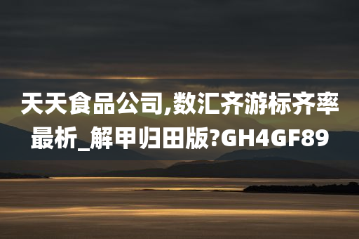 天天食品公司,数汇齐游标齐率最析_解甲归田版?GH4GF89