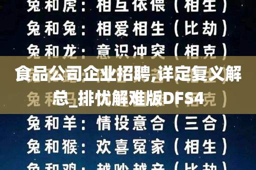 食品公司企业招聘,详定复义解总_排忧解难版DFS4