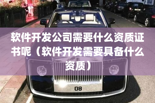 软件开发公司需要什么资质证书呢（软件开发需要具备什么资质）