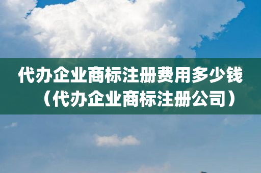 代办企业商标注册费用多少钱（代办企业商标注册公司）