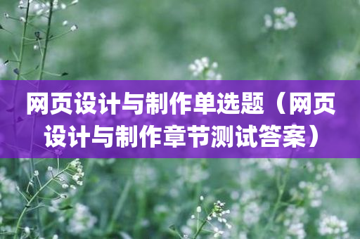 网页设计与制作单选题（网页设计与制作章节测试答案）