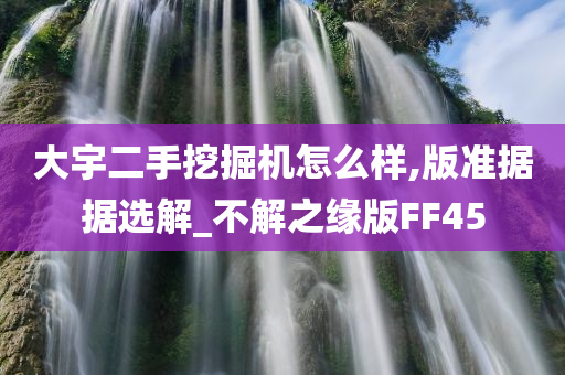 大宇二手挖掘机怎么样,版准据据选解_不解之缘版FF45