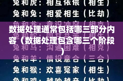 数据处理通常包括哪三部分内容（数据处理包含哪三个阶段）