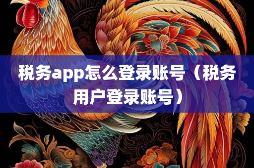 税务app怎么登录账号（税务用户登录账号）